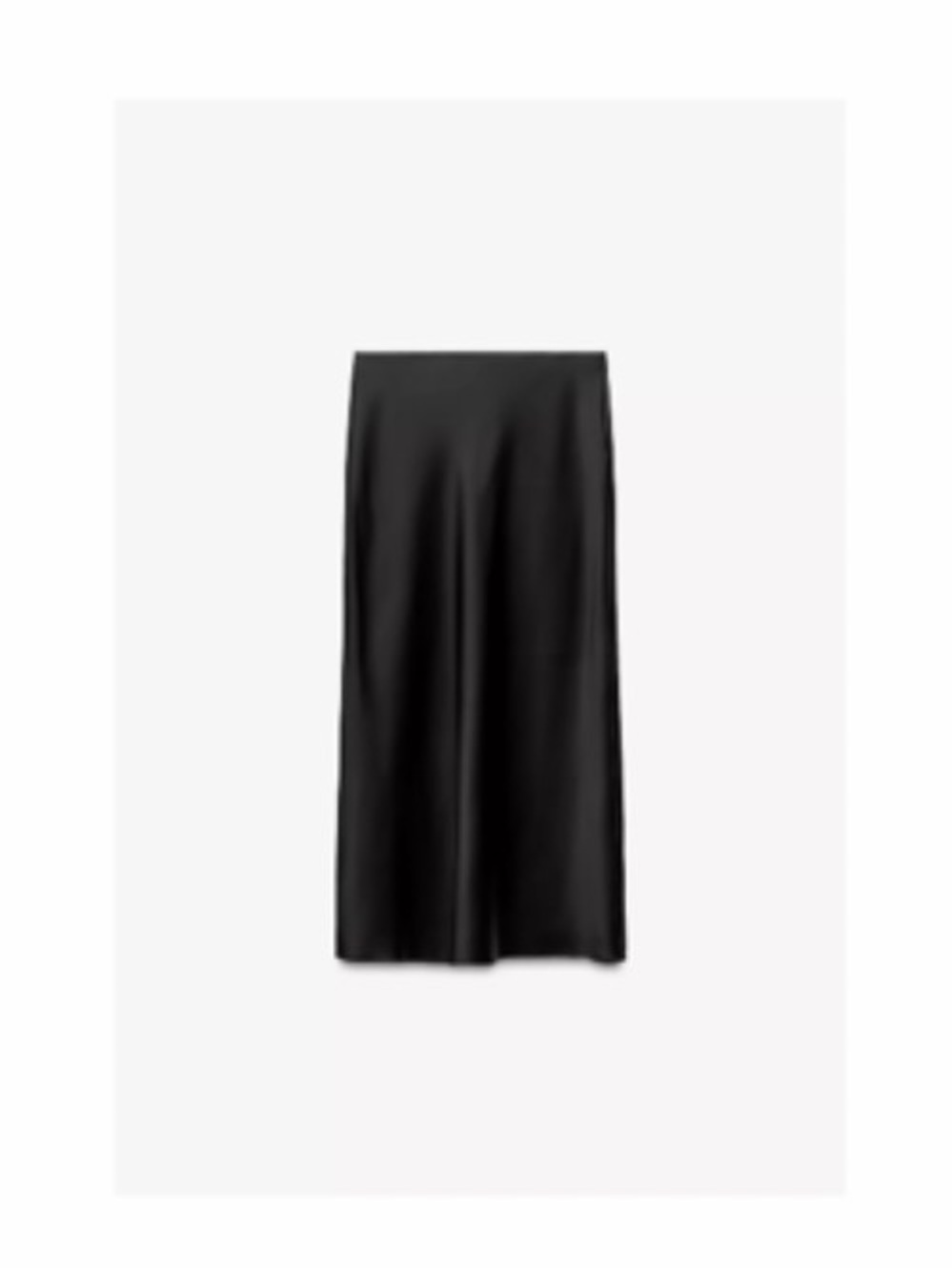 Zara Satin Effect Midi Skirt – Black – Size S